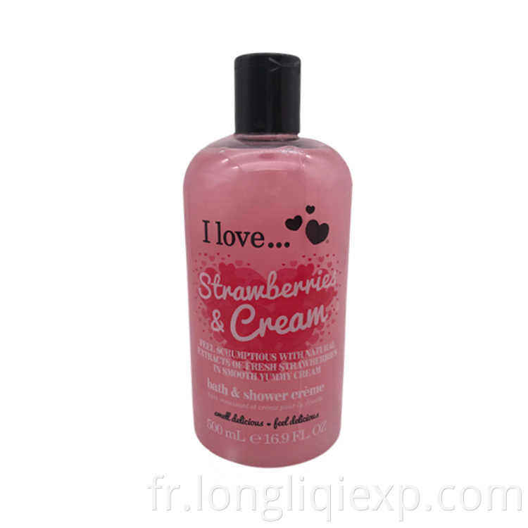 Gel douche bio crème à la fraise 500 ml avec beurre corporel 50 ml